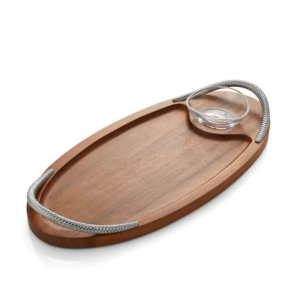 Braid Serving Board W/Dipping Dish - 18