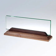 NAMEPLATE W/ WALNUT BASE Crystal House - Prism