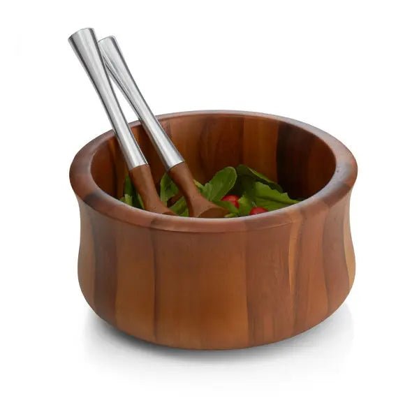 Nara Salad Bowl W/ Servers Nambé