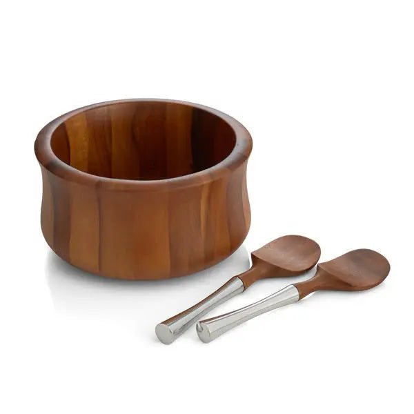 Nara Salad Bowl W/ Servers Nambé
