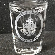 Navy Chief Anchor Shot Glasses with personalized etched design