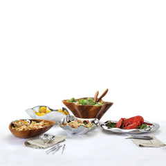 Ocean Coral Salad Bowl W / Servers Nambé