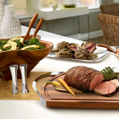 Ocean Coral Salad Bowl W / Servers Nambé