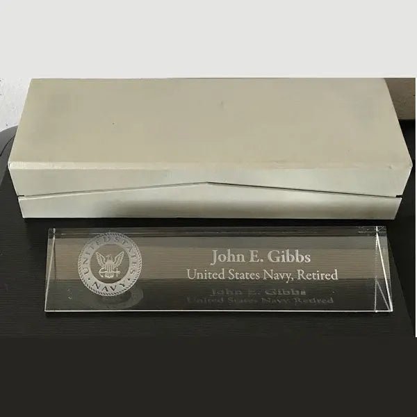 Optic Crystal Name Plate - Engraved Crystal House