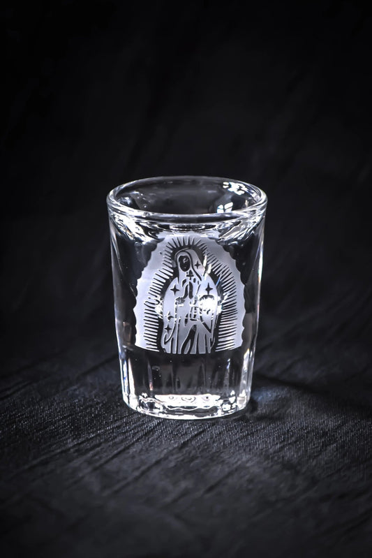 Our Lady of Guadalupe - Shot Glass - Pair Crystal House