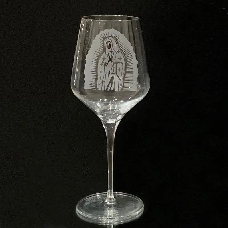 Our Lady of Guadalupe - Stem Wine Glass Crystal House