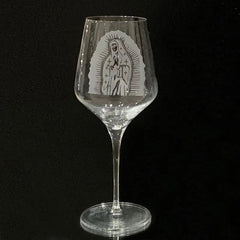 Our Lady of Guadalupe - Stem Wine Glass Crystal House