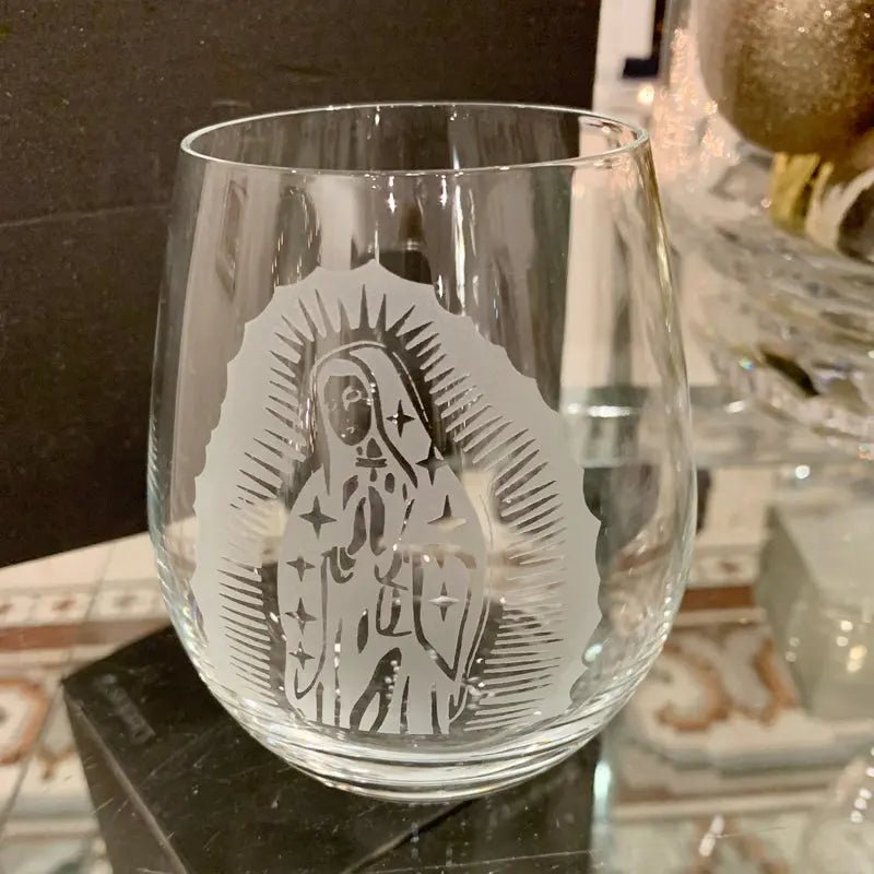Our Lady - Stemless Wine Glass Crystal House