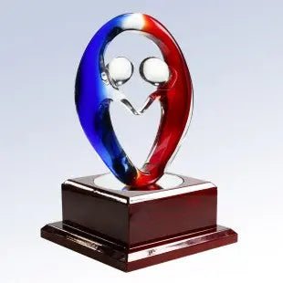 PARTNERS IN CRIME W/ CLEAR/BLACK WOODEN/ROSEWOOD BASE Crystal House - Prism