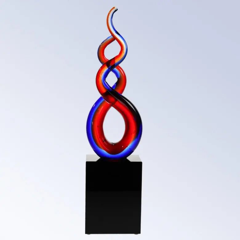 PATRIOTIC DOUBLE HELIX ART GLASS Crystal House - Prism