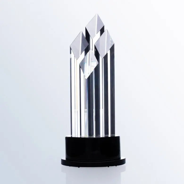 PRESIDENT DIAMOND AWARD - BLACK CRYSTAL ROUND BASE Crystal House - Prism