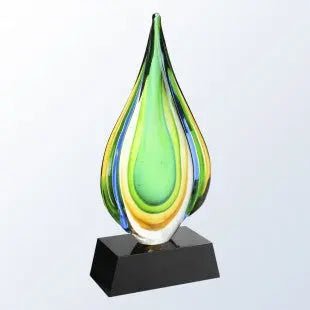 RAINFOREST W/ BLACK/CRYSTAL BASE - ART GLASS Crystal House - Prism