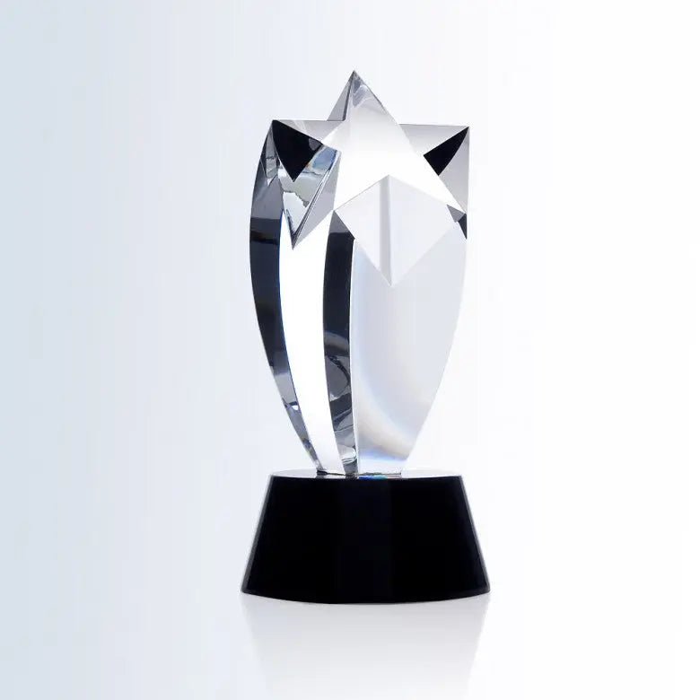 RISING STAR AWARD - BLACK ROUND BASE Crystal House - Prism