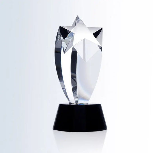 RISING STAR AWARD - BLACK ROUND BASE Crystal House - Prism