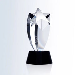 RISING STAR AWARD - BLACK ROUND BASE Crystal House - Prism