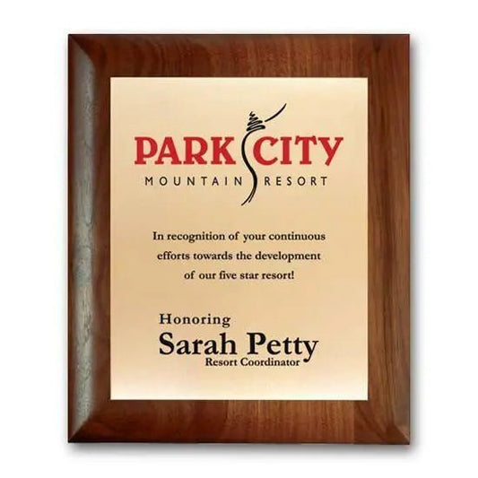 Screenprint Brass - Walnut Rolled Edge Crystal House