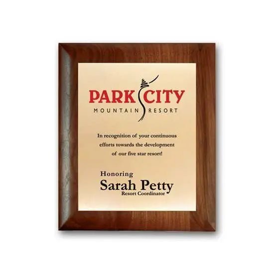 Screenprint Brass - Walnut Rolled Edge Crystal House