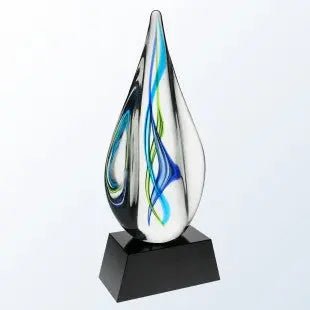 SERENITY WITH BLACK BASE ART GLASS Crystal House - Prism
