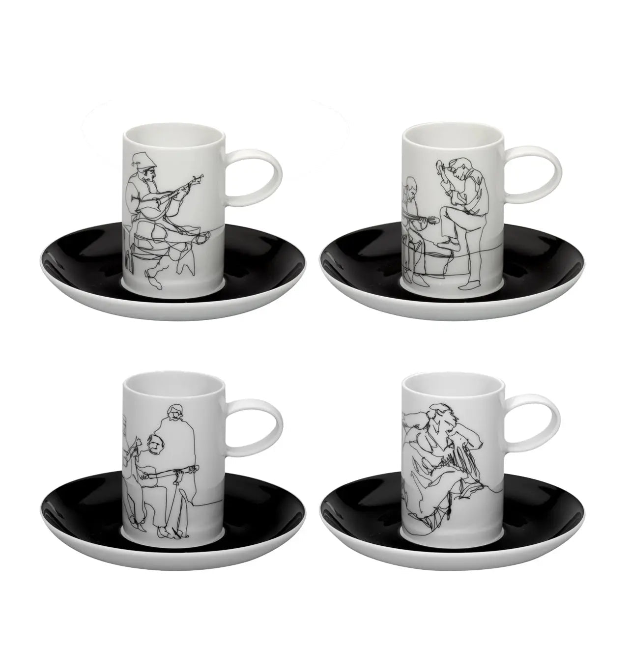 Set 4 Coffee Cups & Saucers - Fado - Dinnerware - Vista Alegre Vista Alegre - Crystal House