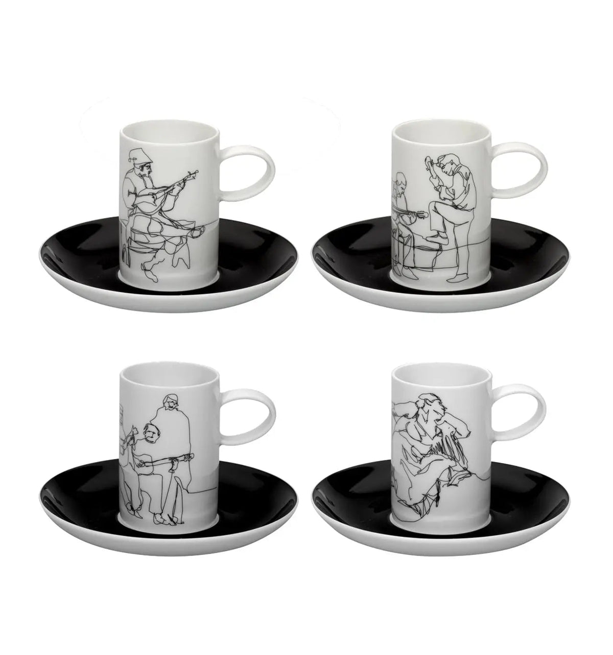 Set 4 Coffee Cups & Saucers - Fado - Dinnerware - Vista Alegre Vista Alegre - Crystal House