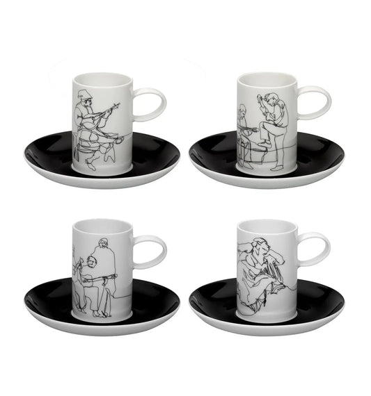 Set 4 Coffee Cups & Saucers - Fado - Dinnerware - Vista Alegre Vista Alegre - Crystal House