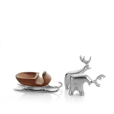 Sleigh with Reindeer Nambé