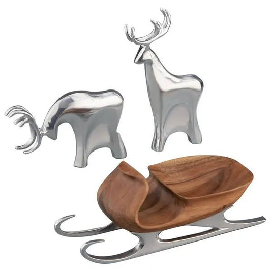 Sleigh with Reindeer Nambé