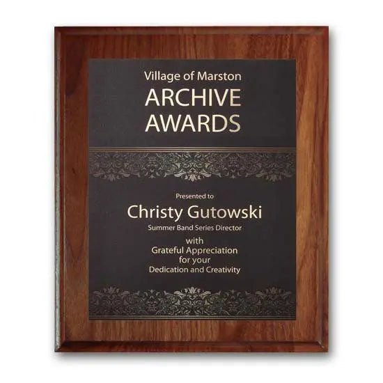SpectraPrint Plaque - Walnut Cove Edge Crystal House