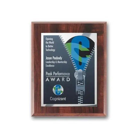 SpectraPrint Plaque - Walnut Finish Crystal House