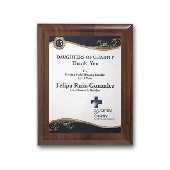 SpectraPrint Plaque - Walnut Piano Finish Crystal House