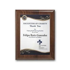 SpectraPrint Plaque - Walnut Piano Finish Crystal House