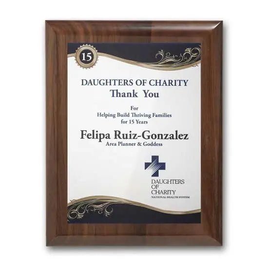 SpectraPrint Plaque - Walnut Piano Finish Crystal House