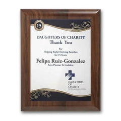 SpectraPrint Plaque - Walnut Piano Finish Crystal House