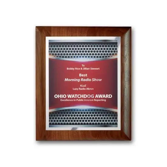SpectraPrint Plaque - Walnut Rolled Edge Crystal House