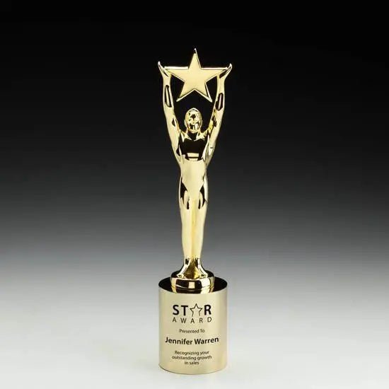 Star Achievement on Cylinder- Gold Crystal House