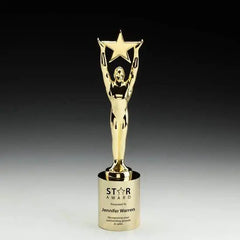 Star Achievement on Cylinder- Gold Crystal House