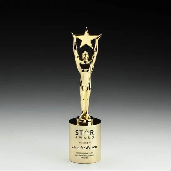 Star Achievement on Cylinder- Gold Crystal House