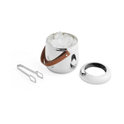 Tahoe Ice Bucket with stainless steel finish and serving tongs