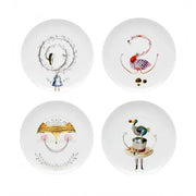 Tea With Alice Set 4 Dessert Plates - Tea With Alice - Dinnerware - Vista Alegre Vista Alegre