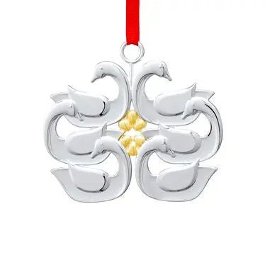 Twelve Days of Christmas: Six Geese A Laying Ornament Nambé