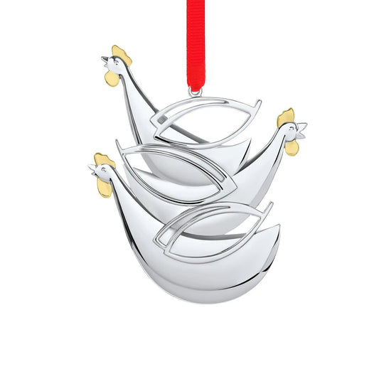 Twelve Days of Christmas: Three French Hens Ornament Nambé