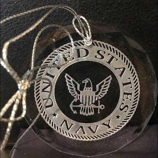 United States Navy engraved Suncatcher Crystal House