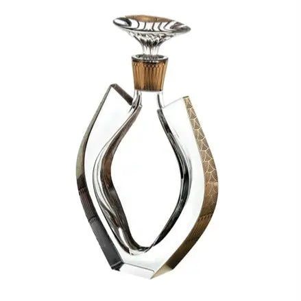 CASE WITH WHISKY DECANTER WITH GOLD - FENIX - Crystal House