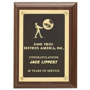 Walnut Finish Plaque w Rosettes Crystal House