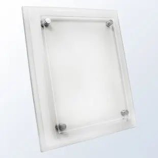 WHITE WOOD PLAQUE WITH ACRYLIC PLATE Crystal House - Prism