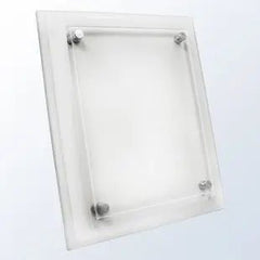 WHITE WOOD PLAQUE WITH ACRYLIC PLATE Crystal House - Prism