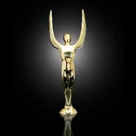 Winged Achievement (AWARD ONLY) - 24K Gold 13 Â¼" Crystal House
