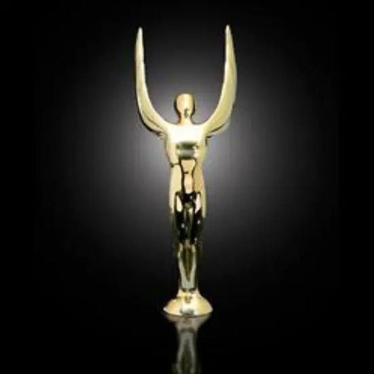 Winged Achievement (AWARD ONLY) - 24K Gold 13 Â¼" Crystal House