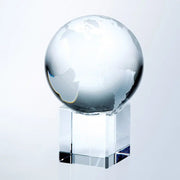 WORLD GLOBE W / CUBE BASE Crystal House - Prism