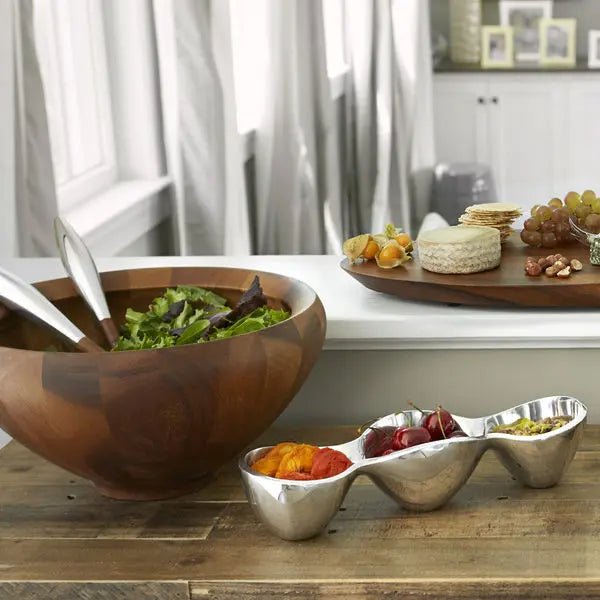 Yaro Salad Bowl W/ Servers Nambé